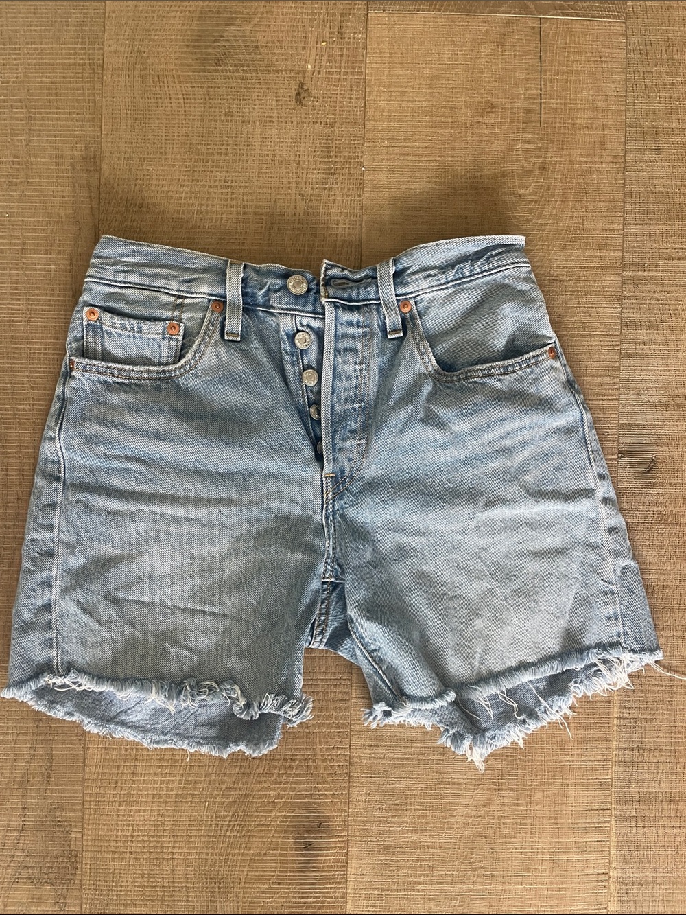 Levi's 501’s Light Blue High-Rise Cutoff Denim Shorts